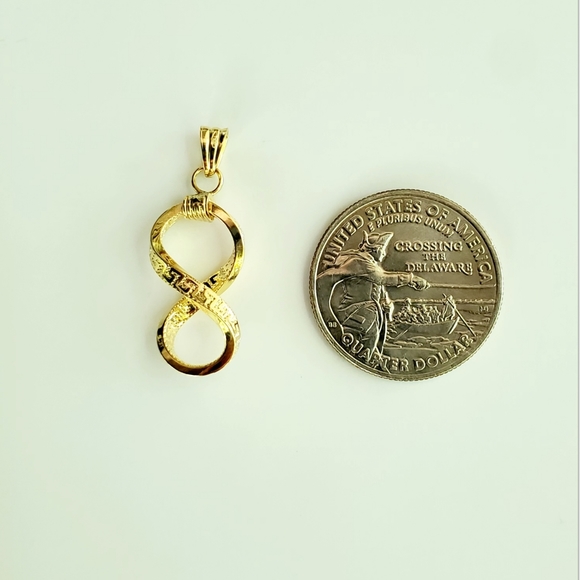 Authentic Real 18k Solid Yellow Gold Brand Inspired Infinity Pendant - Picture 4 of 6